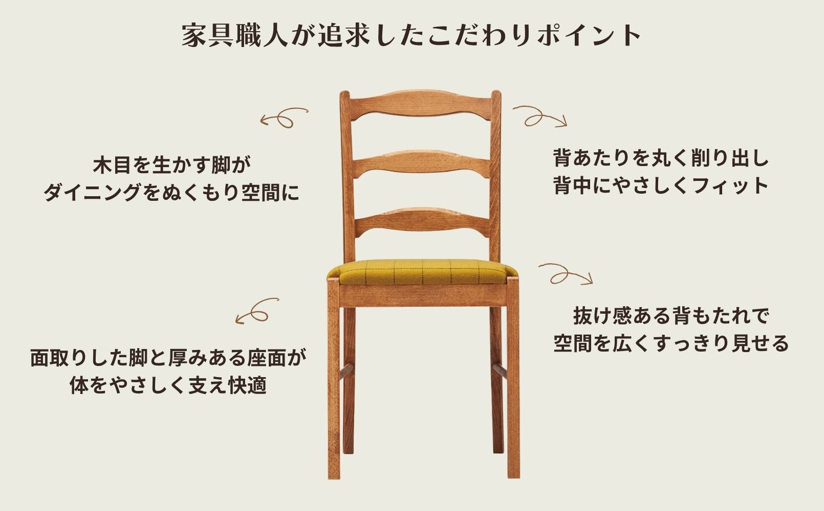 椅子 チェア ダイニングチェア ラダーバックチェア 1脚 2脚セット 4脚セット 単品 完成品 座面高さ45 ビーチ材 無垢材 天然木 北欧 インテリア カフェ おしゃれ  クッション リビングチェア