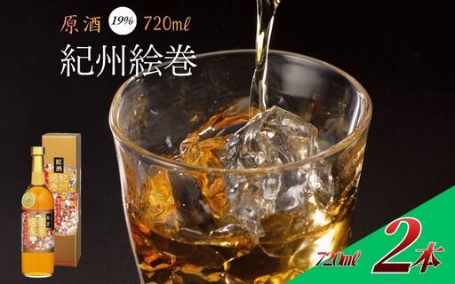 紀州絵巻 梅酒 720ml ×2本（アルコール度数19％）紀州南高梅使用【umicbn012】