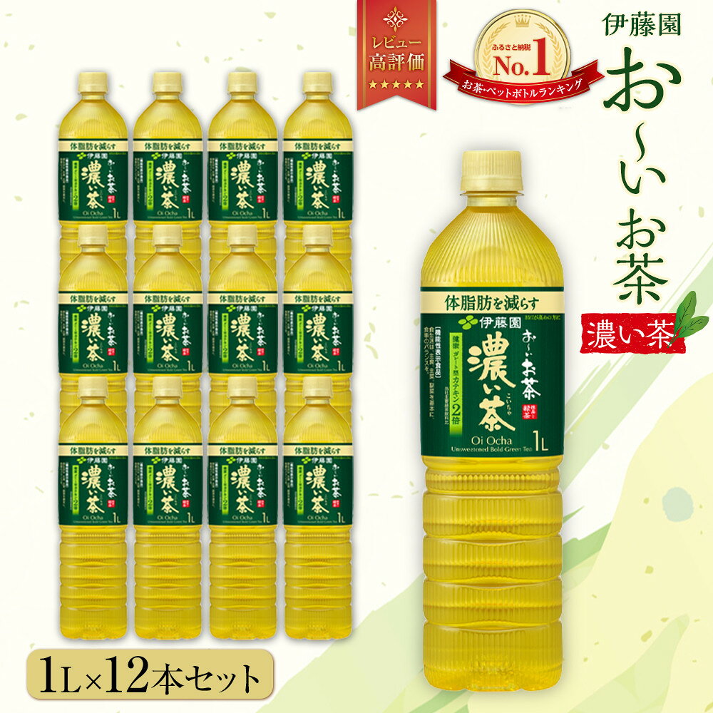 【ふるさと納税】お～いお茶 濃い茶1L×12本セット［おーいお茶 ペットボトル 1リットル ケース 箱 伊藤園 静岡］ | おーいお茶 ペットボトル ぺットボトル飲料 1リットル ケース 箱 伊藤園 静岡 カテキン 送料無料 健康 飲料 ソフトドリンク まとめ買い 常備品