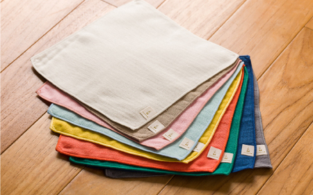 cumuco（クムコ）6重織ガーゼ ハンカチ Mサイズ　5枚セット_こんいろ【G0491】