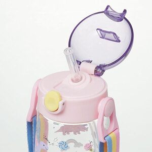 ワンプッシュストローボトル 480m ＰＤＳＨ５ ハッピー＆スマイル レインボー 646287　5-114