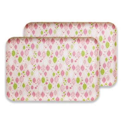 ふるさと納税 和歌山市 友禅和紙 トレー L 39cm スプリング リーフ ピング 2枚セット 北欧風のおしゃれなトレー