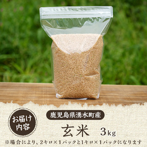 y174 ＜栽培期間中農薬化学肥料不使用＞鹿児島県産玄米(2kg) 国産 九州産 玄米 お米 米 おこめ 2kg 安全 安心 健康【雲月農園】