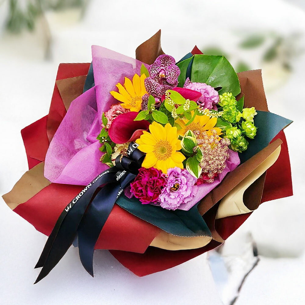 【ふるさと納税】＜選べるカラー＞生花アレンジ Lサイズ おまかせ・ピンク系・イエロー系・ホワイトグリーン系 花材 お花 フラワーアレンジメント 花束 季節 贈り物 プレゼント ギフト 誕生日 結婚記念日 お見舞い 熊本県 熊本市 送料無料