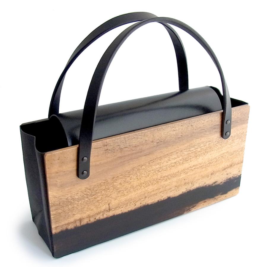 ＜熊野洞＞黒柿折りたたみバッグ