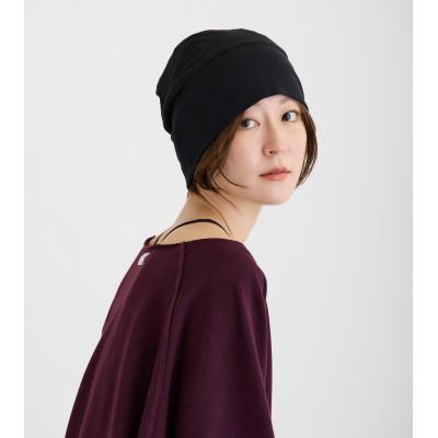 ふるさと納税 豊中市 【ブラック】室内用帽子 オーガニックコットン 天4方ワッチ