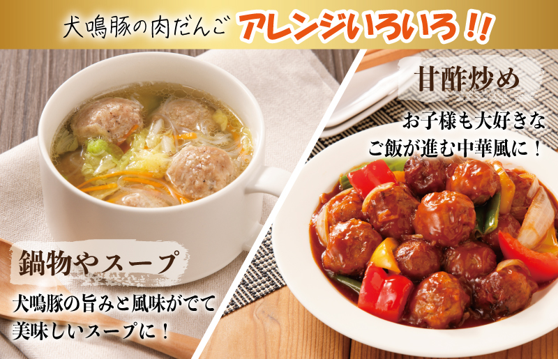 【期間限定】犬鳴豚の手作り肉団子（60個入り）＋手作りプレミアムハンバーグ（2個入り）【国産 豚肉 泉佐野ブランド豚 犬鳴ポーク】 010B1285-1
