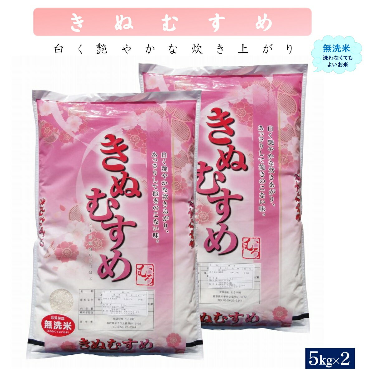 【ふるさと納税】令和6年産 無洗米 きぬむすめ 10kg（無洗 5kg×2）【25-038-001】むろ米穀