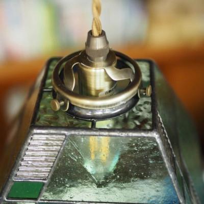 ふるさと納税 大村市 泡入りガラスのペンダントランプ 【緑系】 吊り下げランプ |  | 03