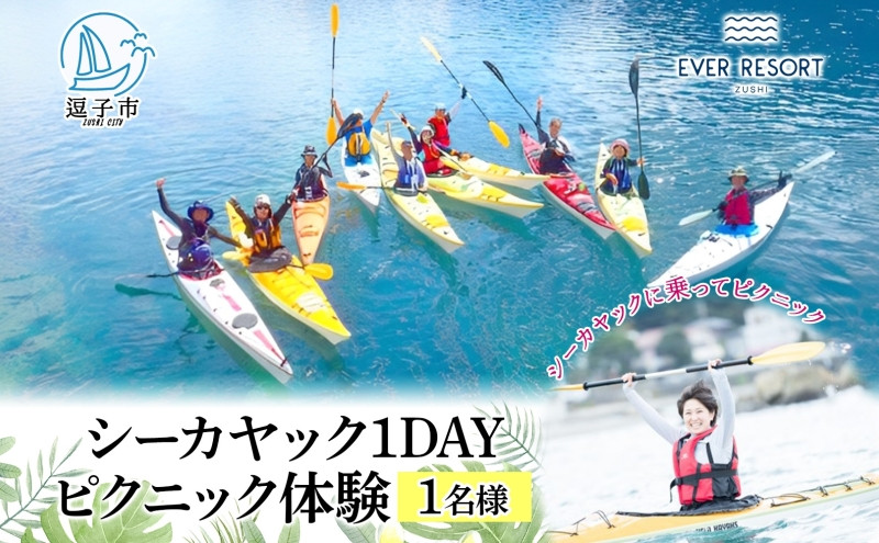 
            【逗子海岸・エバーリゾート 】シーカヤック 1DAY ピクニック体験 1名様 ランチ付き ピクニック 体験 海 カヤック ガイド ランチ 無人島 波 水着 ウエットスーツ 逗子海岸 エバーリゾート 神奈川県 逗子市 [№5875-0068]
          