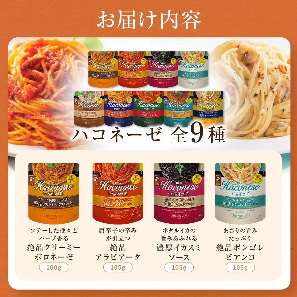 パスタソース ハコネーゼ 全18種18個 レトルト パスタ 創味食品