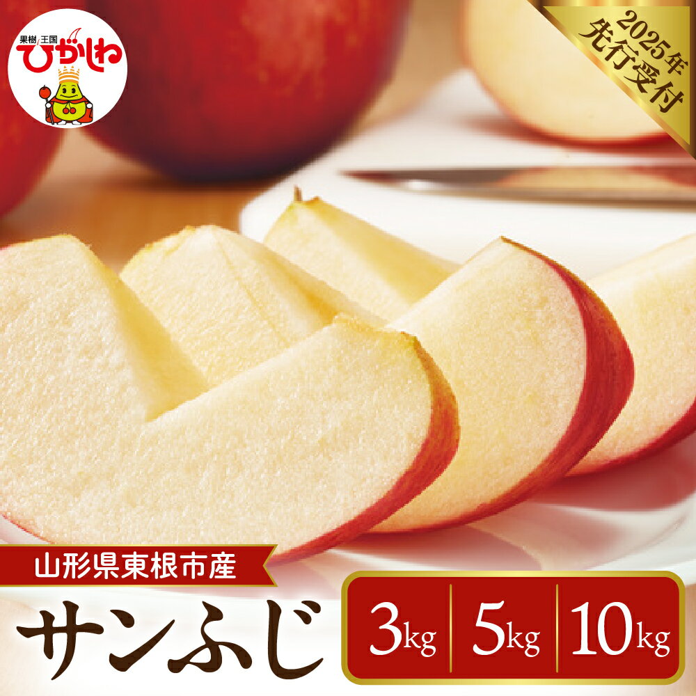 【ふるさと納税】【 2025年 先行予約 】りんご サンふじ ( 選べる内容量 : 3kg / 5kg / 10kg )さんふじ リンゴ 林檎 アップル フルーツ 果物 くだもの 秋 旬 先行予約 お取り寄せ 産地直送 ご当地 特産 グルメ 常温配送 送料無料 東北 山形県 東根市