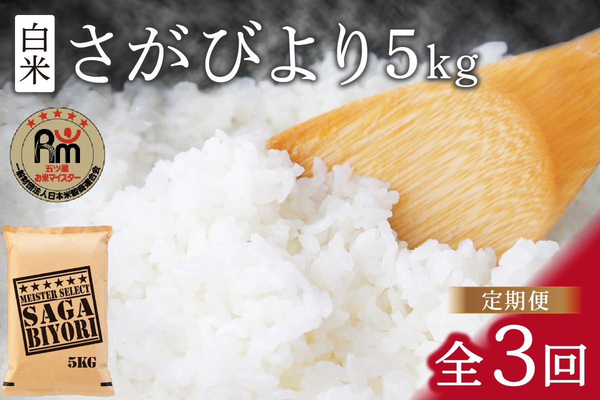 【定期便】さがびより【白米】5kg×３回《マイスターセレクト》