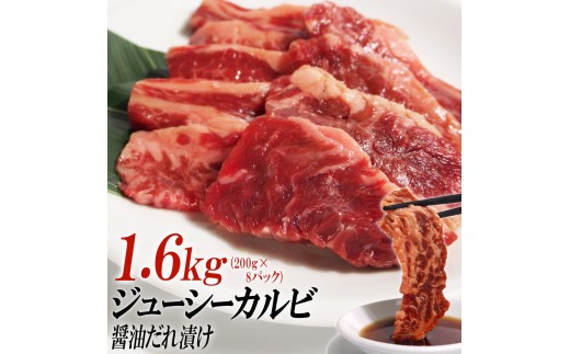 
            ジューシーカルビ醤油だれ漬け1.6kg（200g×8）
          