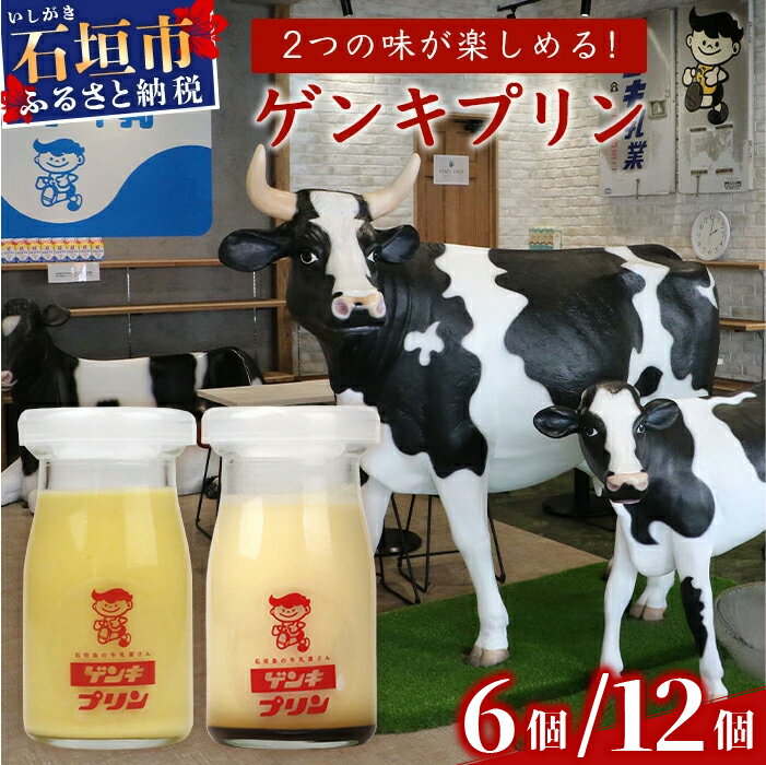 【ふるさと納税】【島外不出のゲンキくん製品が返礼品に!!】【内容量が選べる】ゲンキプリン 6〜12個 八重山ゲンキ乳業 お土産 ゲンキくん 石垣島 牛乳屋 プリン OP-1 OP-2 沖縄県 石垣市 送料無料【大人気の「ゲンキくん保冷バッグ」もお届け】