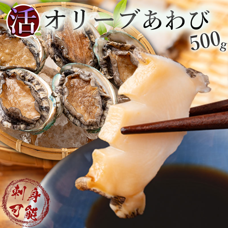 オリーブアワビ約500g（5個入り前後）×2回定期便 殻付き_M77-0008　【2回定期便】オリーブアワビ約500g（5個入り前後）×2回定期便 殻付き 鮑 特産品 送料無料 食品 おすすめ お取り寄せ お取り寄せグルメ 海鮮 魚介 ステーキ 酒蒸し バター焼き ソテー 鉄板焼き BBQ 香川県 三豊市 22000円 あわび