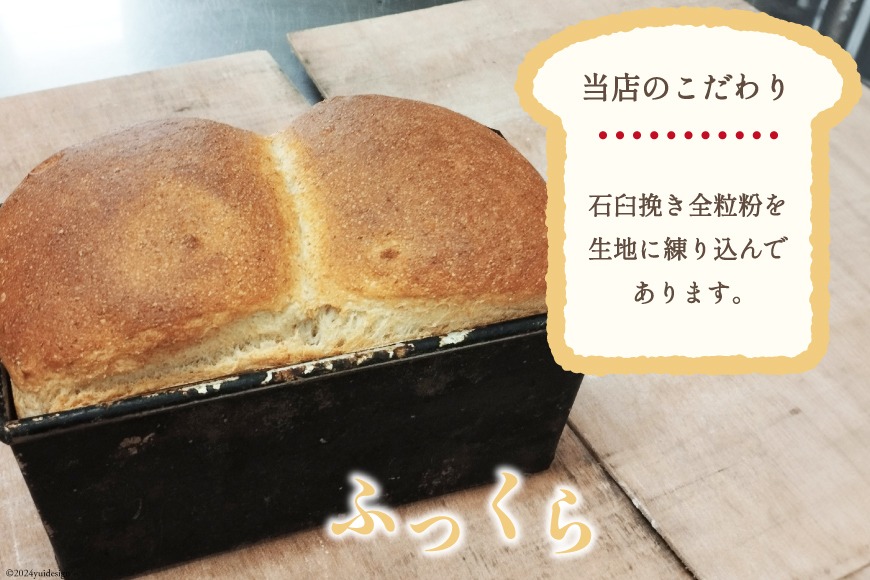 【パリもち！】窯焼き 石臼挽き 全粒粉食パン 1本 8枚切 [しぜん酵母と石窯ぱん　bungaーぶんがー 長野県 池田町 48110650] パン 長期保存 加熱調理 便利食品 朝食 サンドイッチ