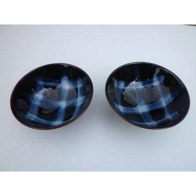 ふるさと納税 筑後市 水田焼　絣文様ご飯茶碗2個セット