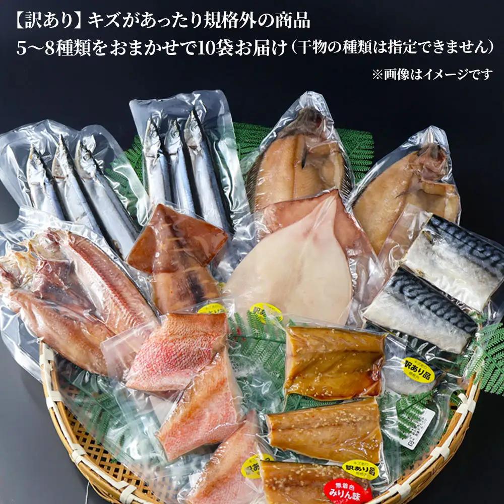 fn-26-038 【訳あり品】 釜石ひもの屋さんのおまかせ干物 10袋 永野商店