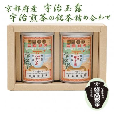 ふるさと納税 京田辺市 &lt;産地直送&gt;京都宇治茶　奥西緑芳園の玉露【緑芳園】100g缶入り・煎茶【八十八夜】100g缶入り