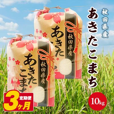 ふるさと納税 潟上市 【毎月定期便】秋田県産あきたこまち白米10kg(5kg×2袋)全3回 | 