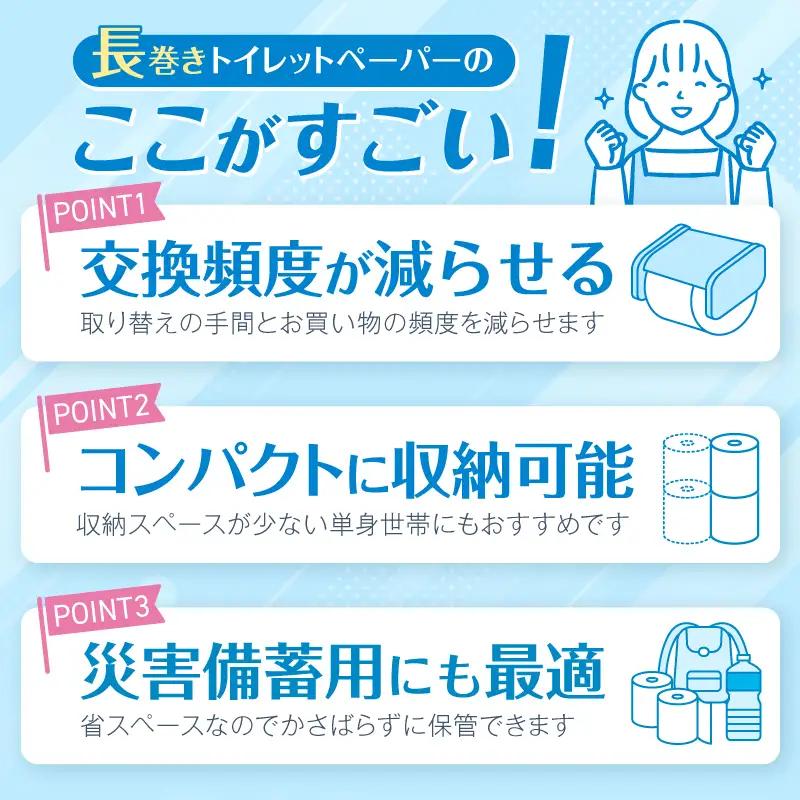 トイレットペーパー 2.4倍巻 ダブル 再生紙 48ロール トイレット [sf002-055]