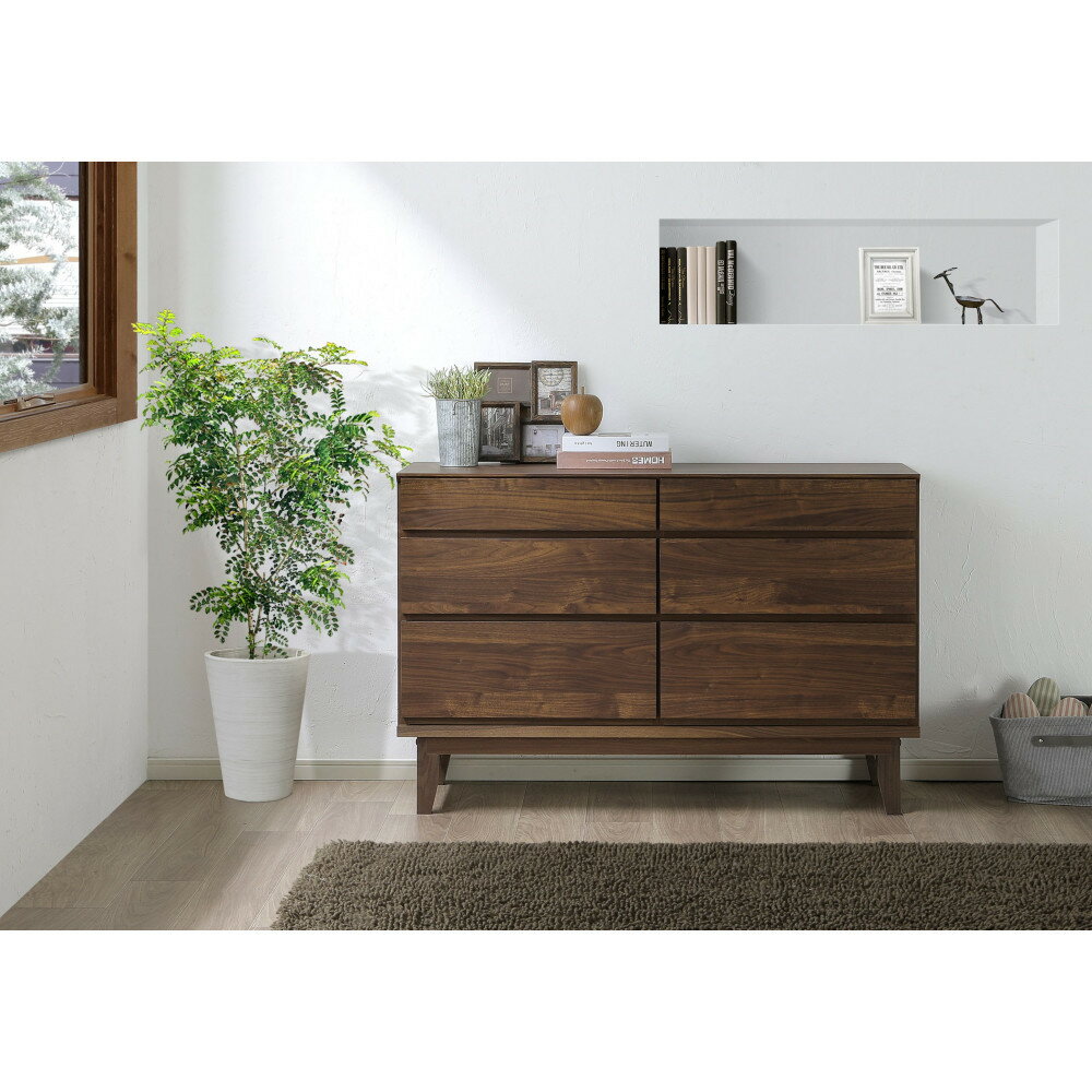 【ふるさと納税】【カラー選択可】大川家具 幅120cm 3段 チェスト ウォールナット/レッドオーク -ramsey-ラムジー | インテリア ファニチャー