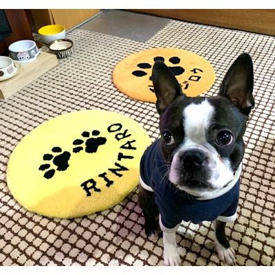 ふるさと納税 南丹市 お名前入り　肉球マット　45cm円形