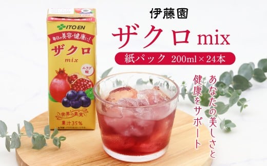 
            伊藤園 ザクロmix 紙パック 200ml 24本 013-G-IT009
          
