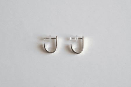 ピアス J型 シルバー ハンドメイドジュエリー ピアス