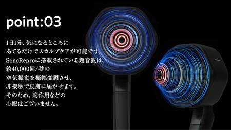 超音波 スカルプケア デバイス 「SonoRepro」 ピクシーダストテクノロジーズ ソノリプロ 落合陽一 ふるなび限定 FN-Limited 頭皮ケア 頭皮マッサージ ヘッドスパ スカルプマッサージ