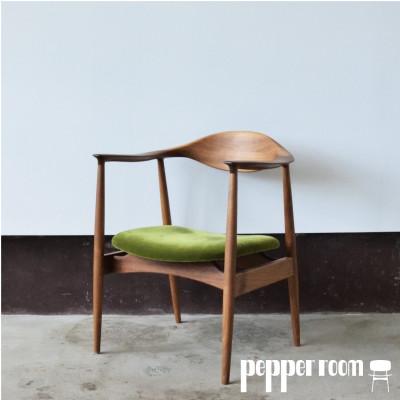 ふるさと納税 小野市 アームチェア　ウォールナット　モケットグリーン