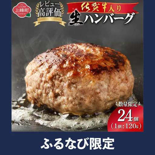【ふるなび限定】佐賀牛入りハンバーグ120g×24個