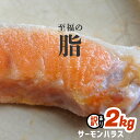 【ふるさと納税】◆ 訳あり ◆ 鮭 アトランティックサーモン ハラス 2kg 小分け 冷凍 規格外 不揃い 甘塩 仕上げ 塩焼き 脂のり 旨味 バツグン！ 宮城県 塩竈市 三波食品