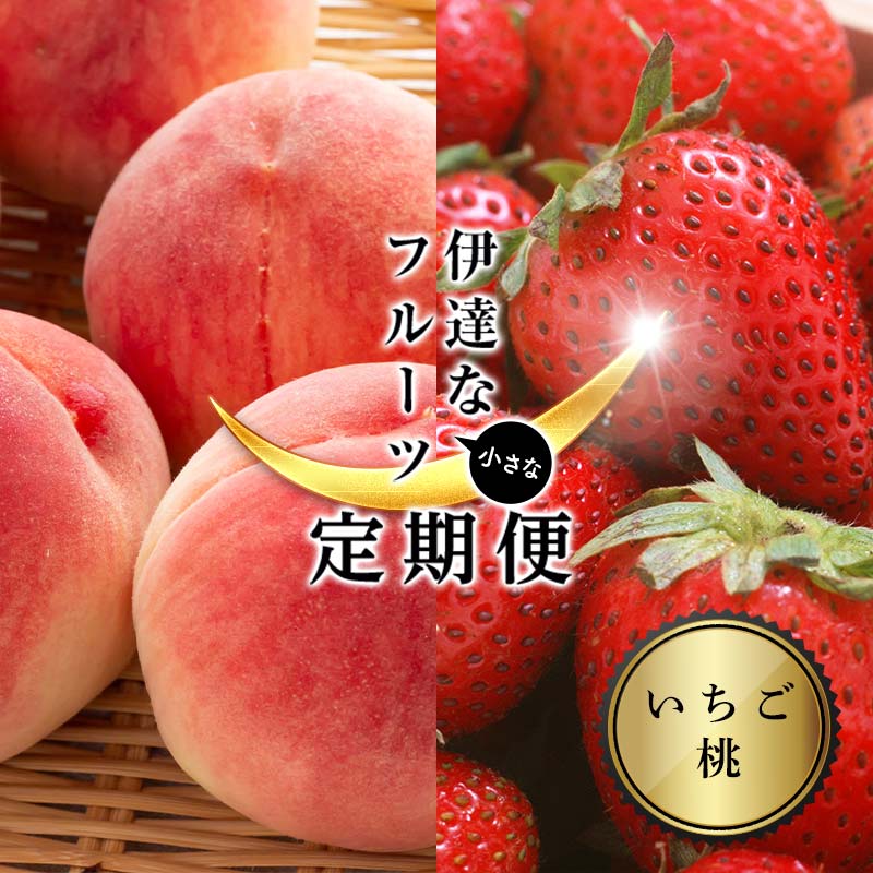 【ふるさと納税】＜2026年から開始の定期便＞伊達な小さなフル－ツ定期便 (いちご約500g・桃約1kg) 果物 フルーツ 桃 モモ 苺 イチゴ 福島県 伊達市 F21C-017