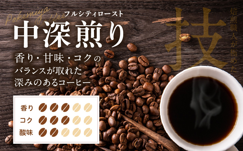 10回お届け!焙煎職人こだわりのコーヒー定期便【豆】250g 小分けパック(ジッパー・バルブ付) ※中深煎り※ポスト投函_TLA10-3302