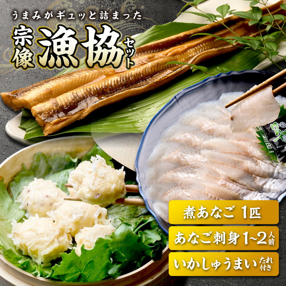 【ふるさと納税】宗像漁協セット（いかしゅうまい、あなご刺身、煮あなご）【宗像漁協】_HA1519　送料無料福岡県 宗像市 冷凍 90日 家族 食べ比べ 美味しい