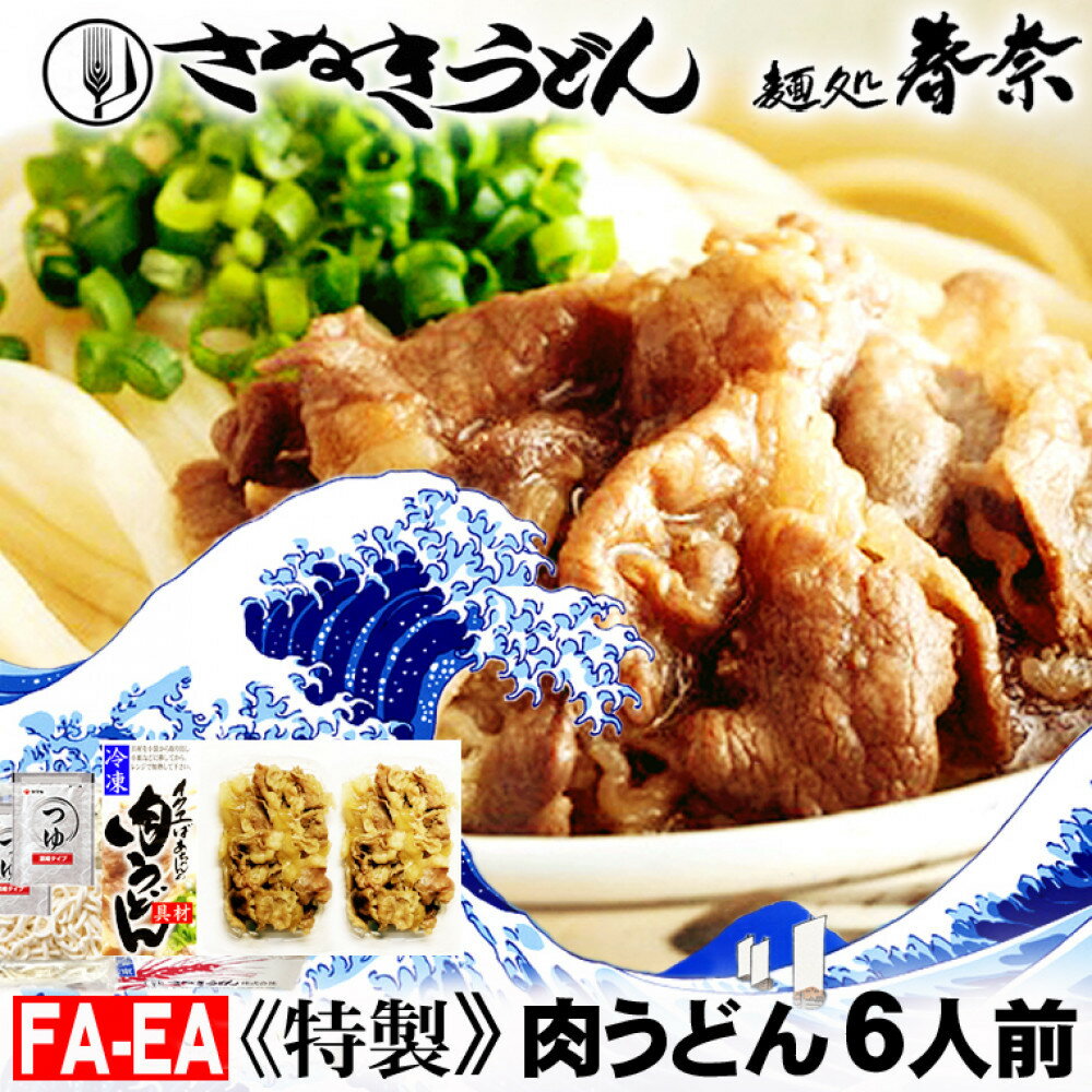 【ふるさと納税】冷凍さぬきうどん 麵処 春奈 イクヱばぁちゃんの肉うどん6人前 | うどん ウドン　香川　高松市　麺　さぬきうどん　人気　おすすめ　肉うどん　