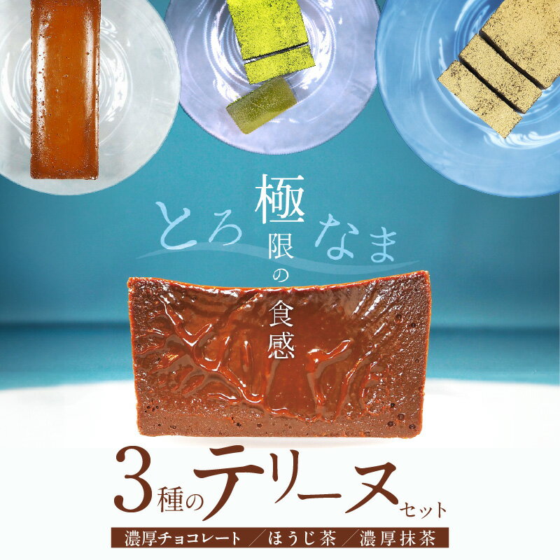 【ふるさと納税】（約200g） 濃厚 抹茶 チョコレート ほうじ茶 3種 テリーヌ セット グルテンフリー 保存料不使用 ホワイトチョコ スイーツ デザート おやつ なめらか 冷凍 国産 専門店 人気 安心 安全 フレンチシェフ 愛知県 碧南市 お取り寄せ お取り寄せスイーツ