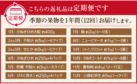 【定期便全12回】香川県さぬき市 フルーツ厳選定期便