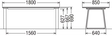 [幅1800] カリモク家具『ダイニングテーブル』DA6080 [1119]