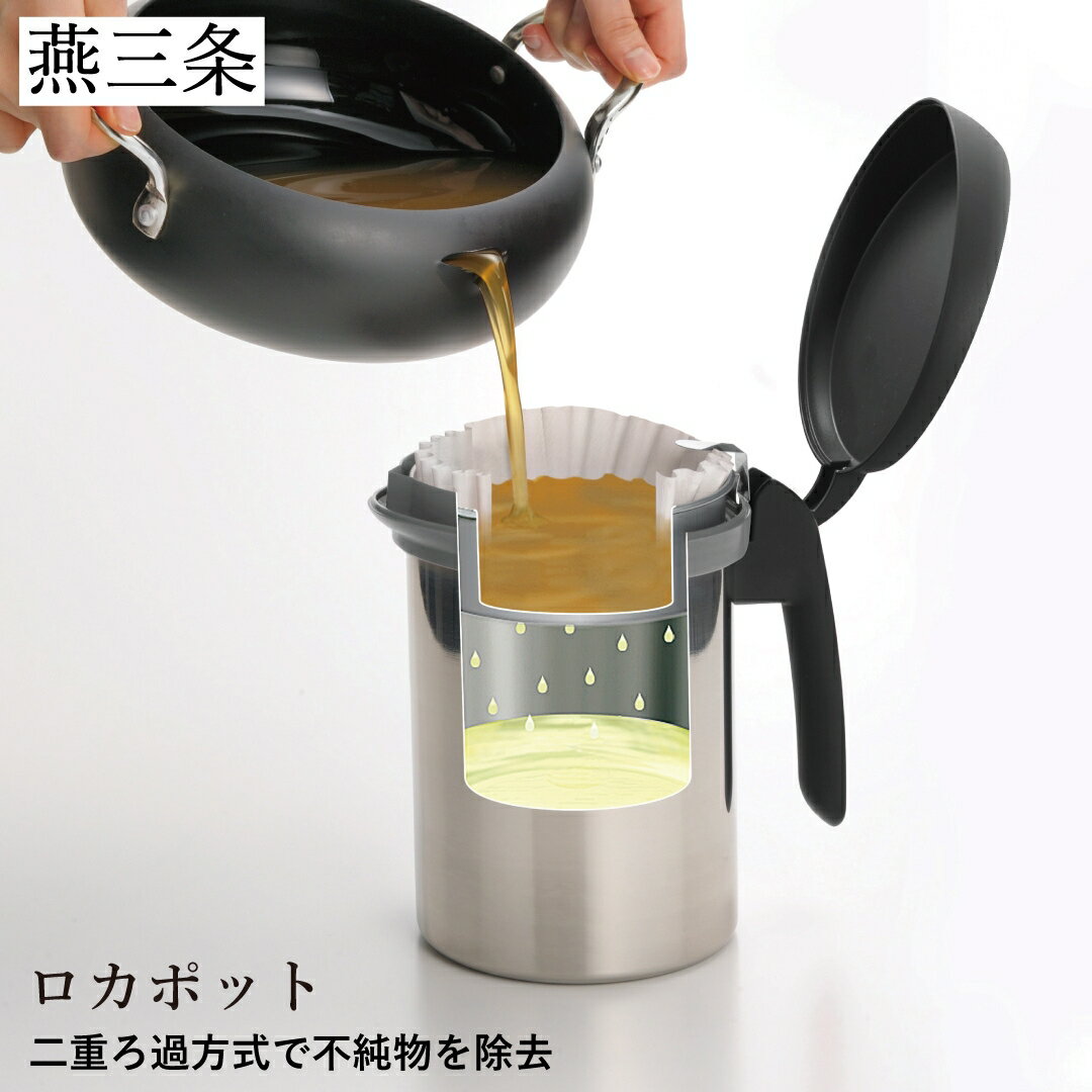 【ふるさと納税】ロカポット 0.6L ブラック 使用済みの油をろ過してくり返し使える オイルポット 黒 節約＆エコ 【011P045】