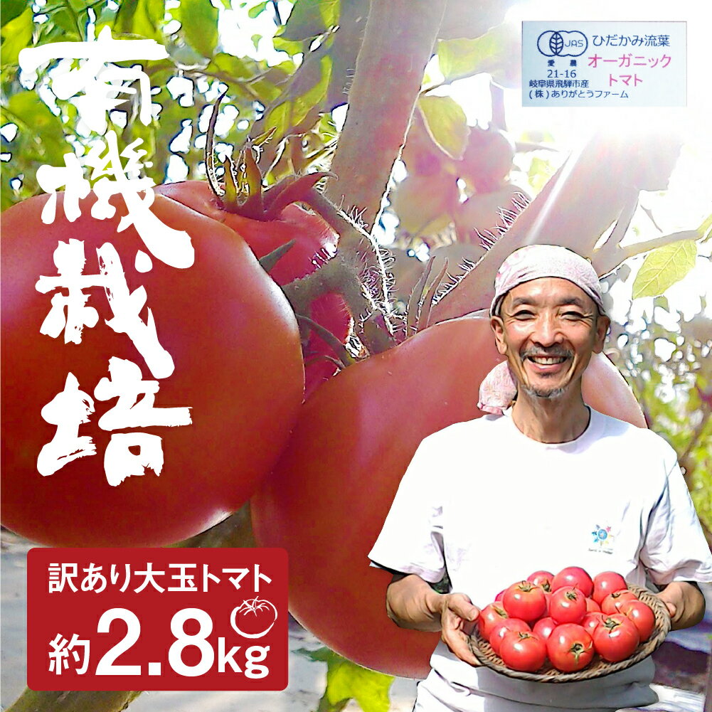 【ふるさと納税】【先行予約】《期間・数量限定》コクと旨味の有機大玉トマト 有機JAS認定 2.8kg とまと 大玉 ありがとうファーム 甘い 特産 国産 野菜 訳あり 旬 有機野菜 訳アリ 送料無料 [Q634x]10000円 1万円