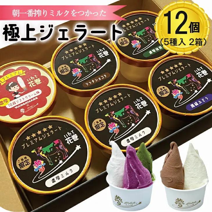 花巻発！極上ジェラート12個セット 120ml×厳選5種類【1422】