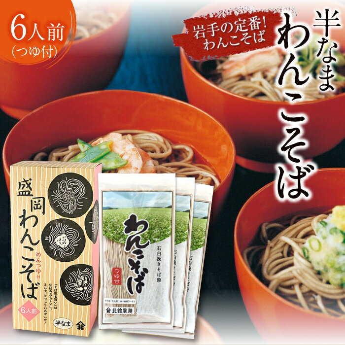 【ふるさと納税】 蕎麦 おすすめ 半なま わんこそば 6人前 （KW-A） ／ ソバ そば お蕎麦 おそば つゆ付き めんつゆ つゆ そばつゆ 半生蕎麦 ギフト お中元 お歳暮 おみやげ お土産 手土産 名物 ご当地グルメ 年越し 熨斗 のし 箱入り 北舘製麺 岩手県 八幡平市 送料無料