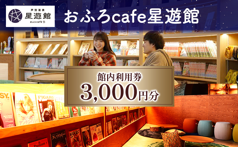宿泊券 北海道 芦別温泉スターライトホテル＆おふろcafe星遊館 3,000円分 館内 利用券 旅行 ホテル 温泉 宿泊 日帰り サウナ 体験 レストラン カフェ トラベル 観光 ギフト券 チケット 入場券 ホテル券 レジャー 芦別市