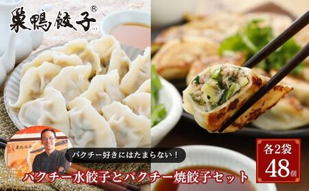 巣鴨餃子 パクチー水餃子 パクチー焼餃子セット【計48個 各2袋】【冷凍】