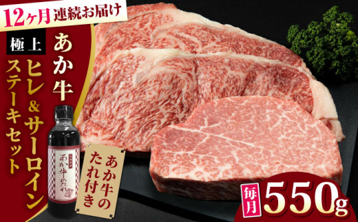 
【全12回定期便】【希少部位】熊本県産 あか牛 極上 ヒレ 150g ＆ サーロインステーキセット 計400g ( 200g × 2枚 ) 冷凍 専用タレ付き あか牛のたれ付き 熊本和牛【有限会社 三協畜産】[YCG093] 720000 720,000 720000円 720,000円 72万円
