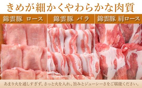 お米育ちの錦雲豚ギフト（しゃぶしゃぶ用1kg）とハム類のセット　小分け