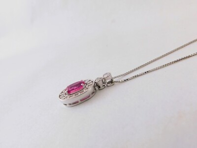 【一点もの】Pt900　NNルビー（1.537ct）ダイヤモンドペンダント　K46　K06087-H